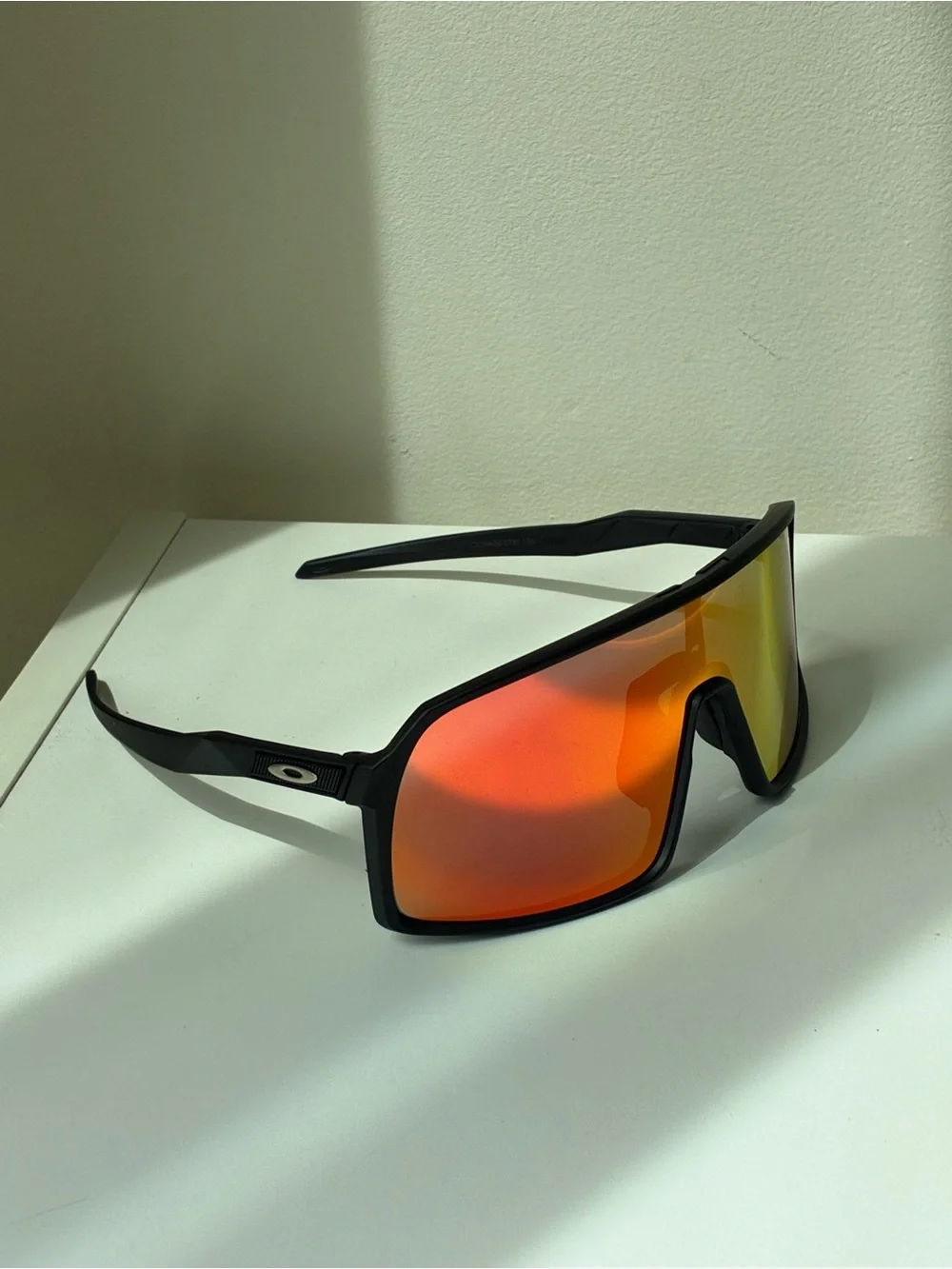 Oakley Sutro Sunglasses with Red Orange lenses and black frame